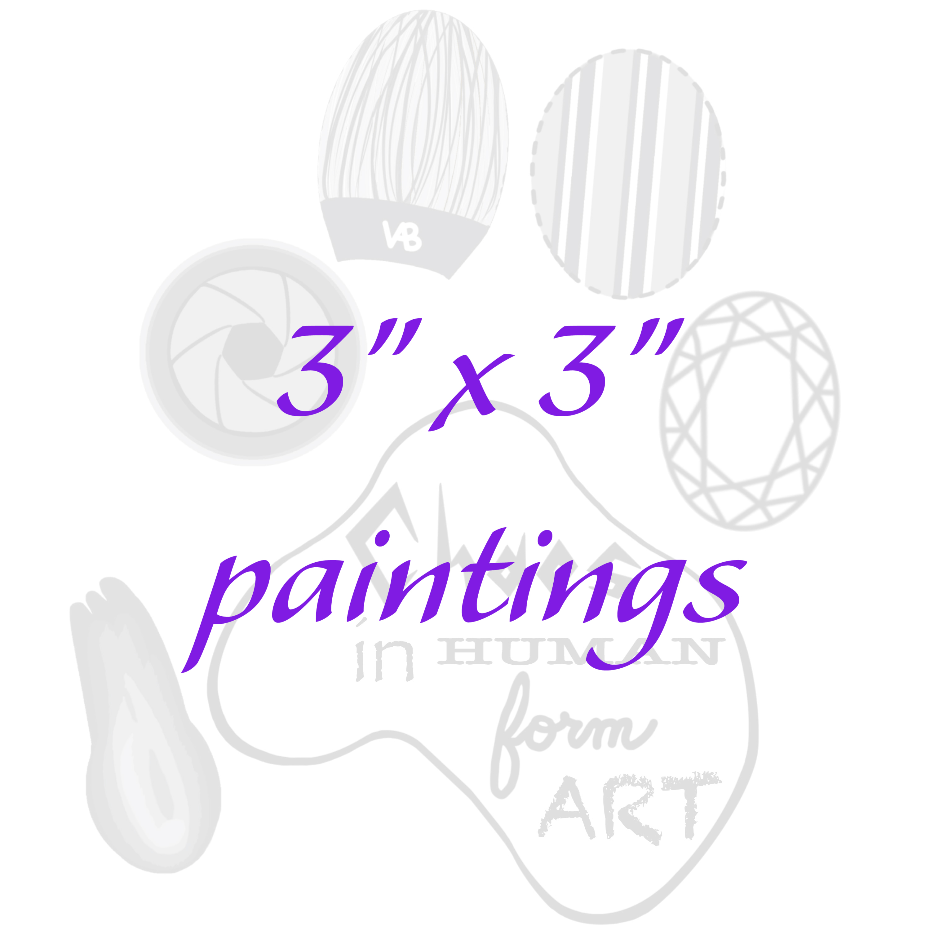 3 in by 3 in paintings
